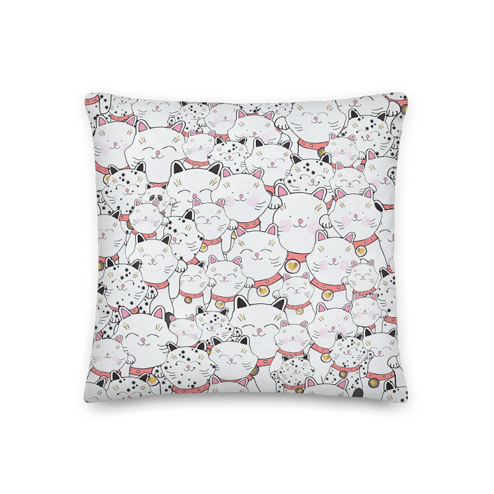 find the panda. Whimsical White Cats with Panda All-Over Print Pillow product image (1)