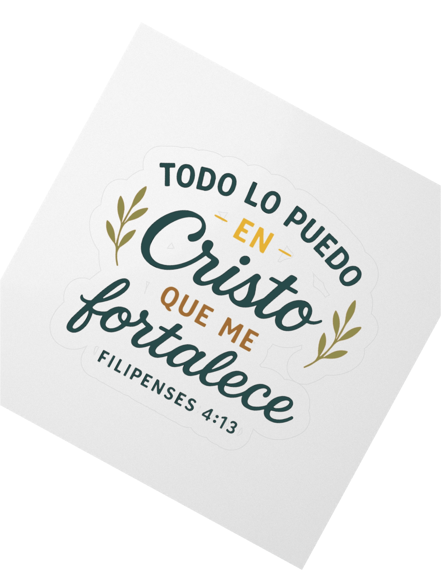 Spanish Faith Sticker – “Todo lo puedo en Cristo” – Christian Kiss-Cut Vinyl product image (2)