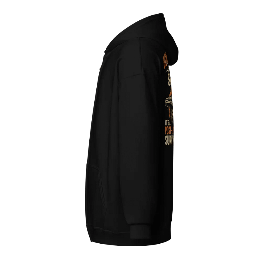 Post-Apocalyptic Bowhunting Zip Hoodie – Skeleton Archer Design product image (3)
