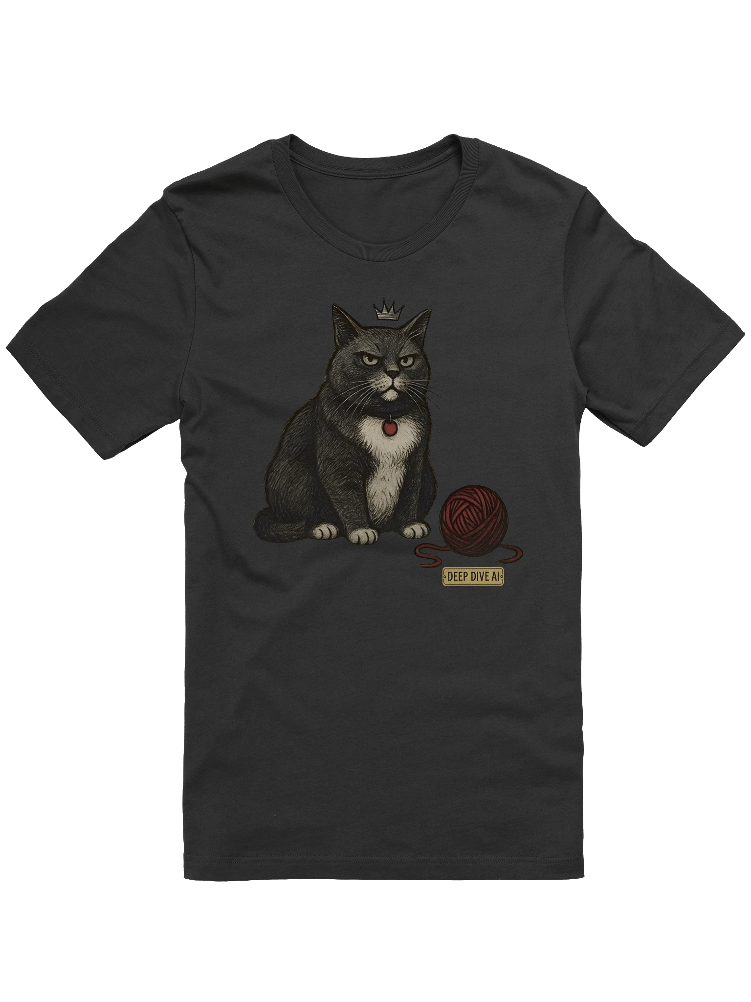 Deep Dive AI — Tuxedo Cat Royale Tee (Crown & Yarn, Vintage Crosshatch) product image (2)