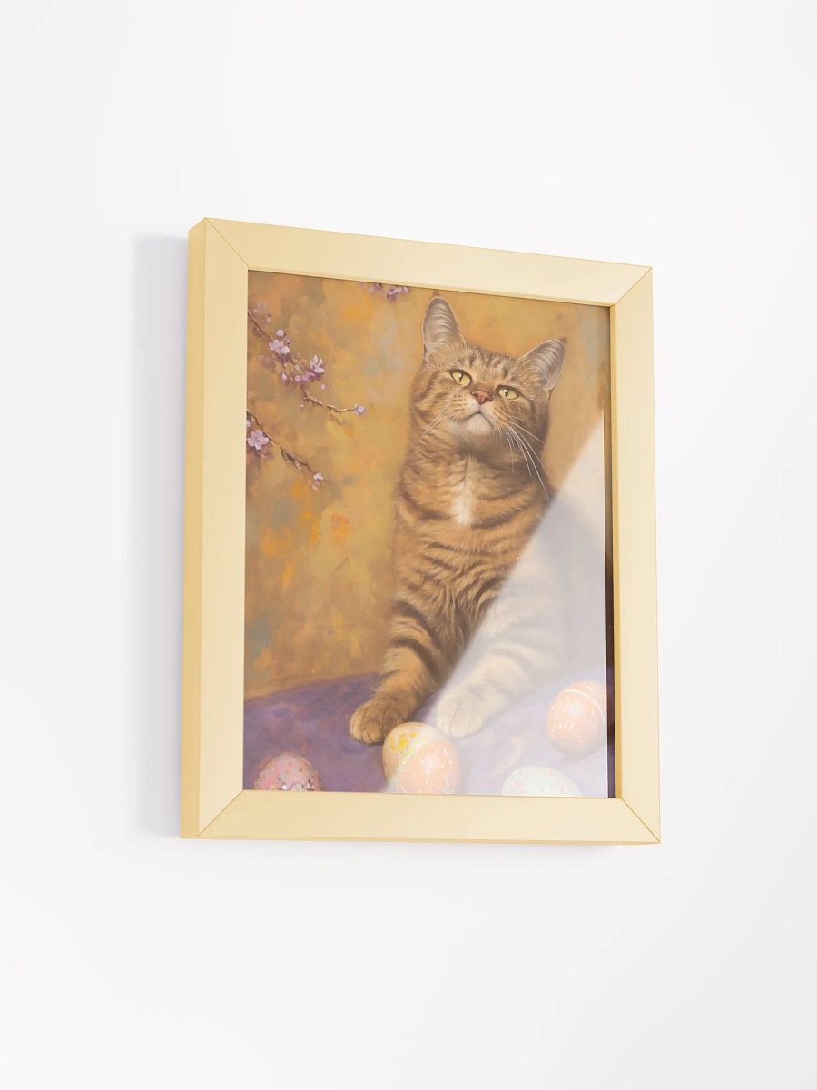 Curious Cat and Easter Eggs Framed Poster product image (3)