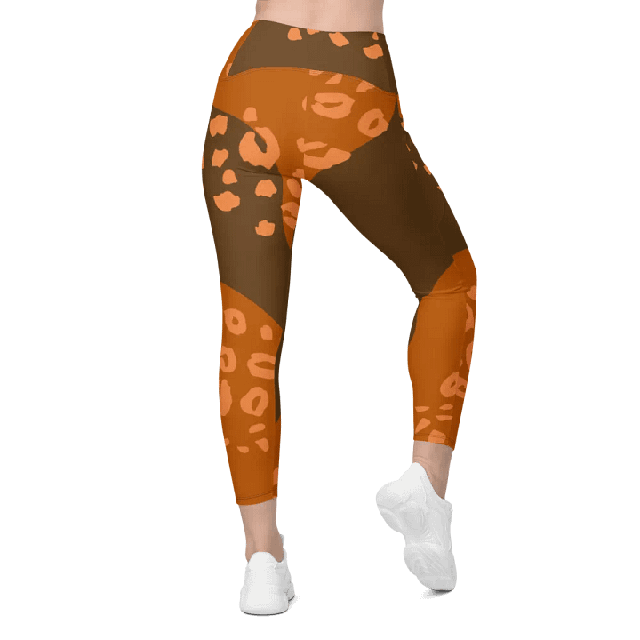 Flowing Orange Camo Leggings with Pockets product image (2)