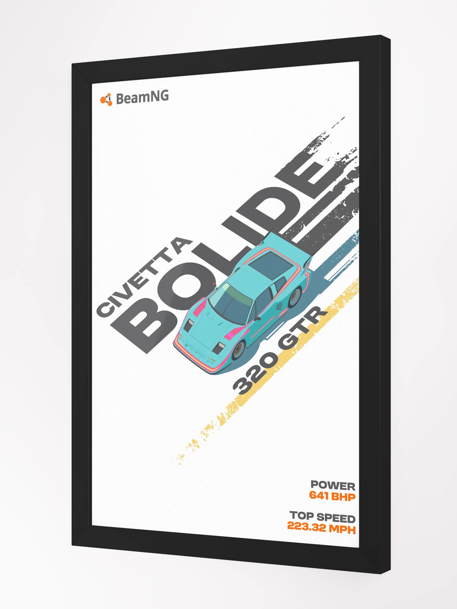 Framed Poster: Civetta Bolide 320 GTR Stylized product image (3)