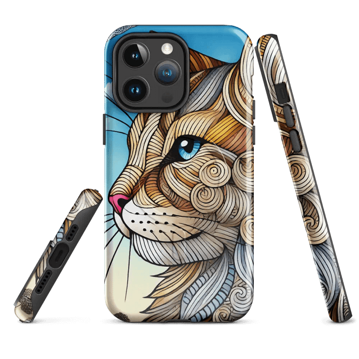 MagSafe® Tough Case for iPhone® | Feline Harmony: AI-Designed Cat Mandala Motif product image (4)