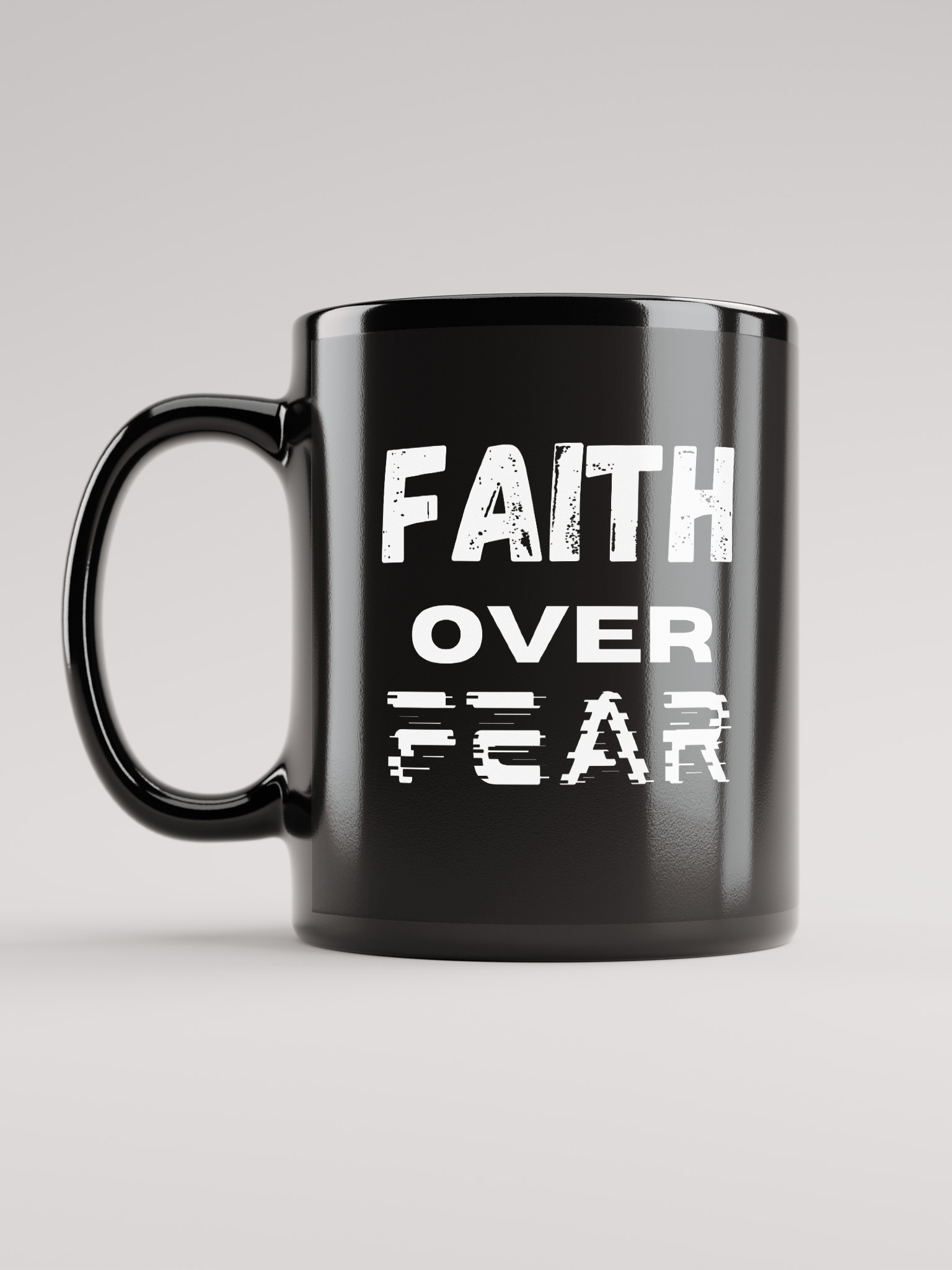 Faith Over Fear Black Glossy Mug product image (11)