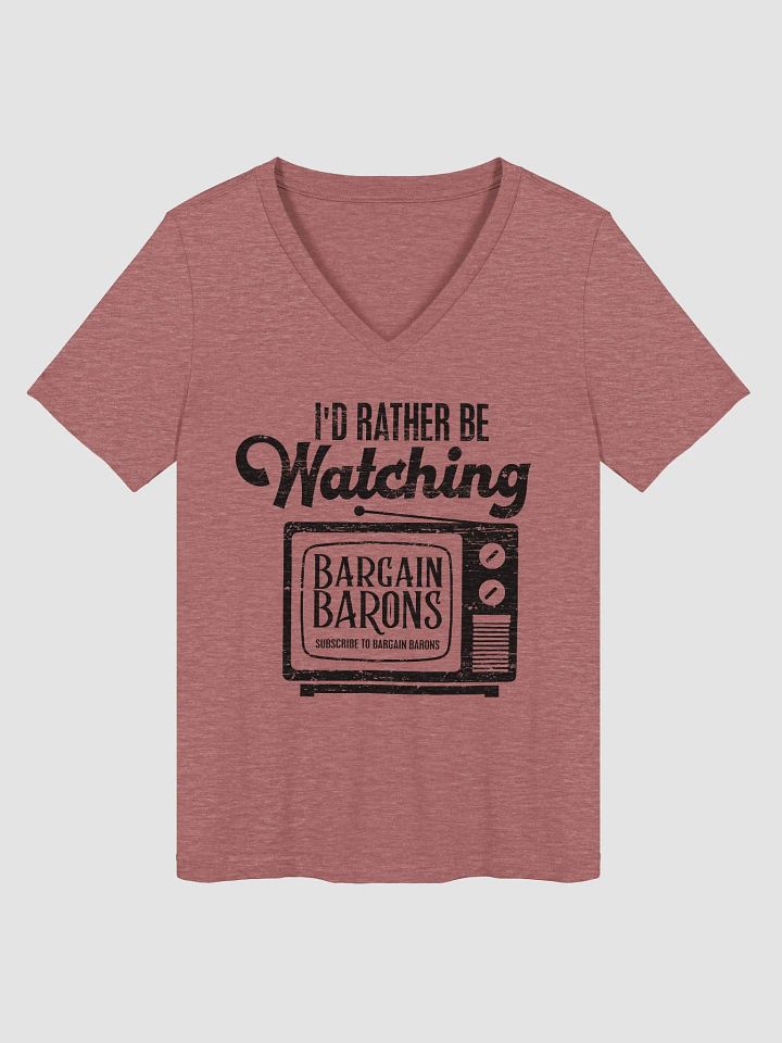 I'D RATHER BE WATCHING BB (Ladies' V-Neck - Light) product image (1)