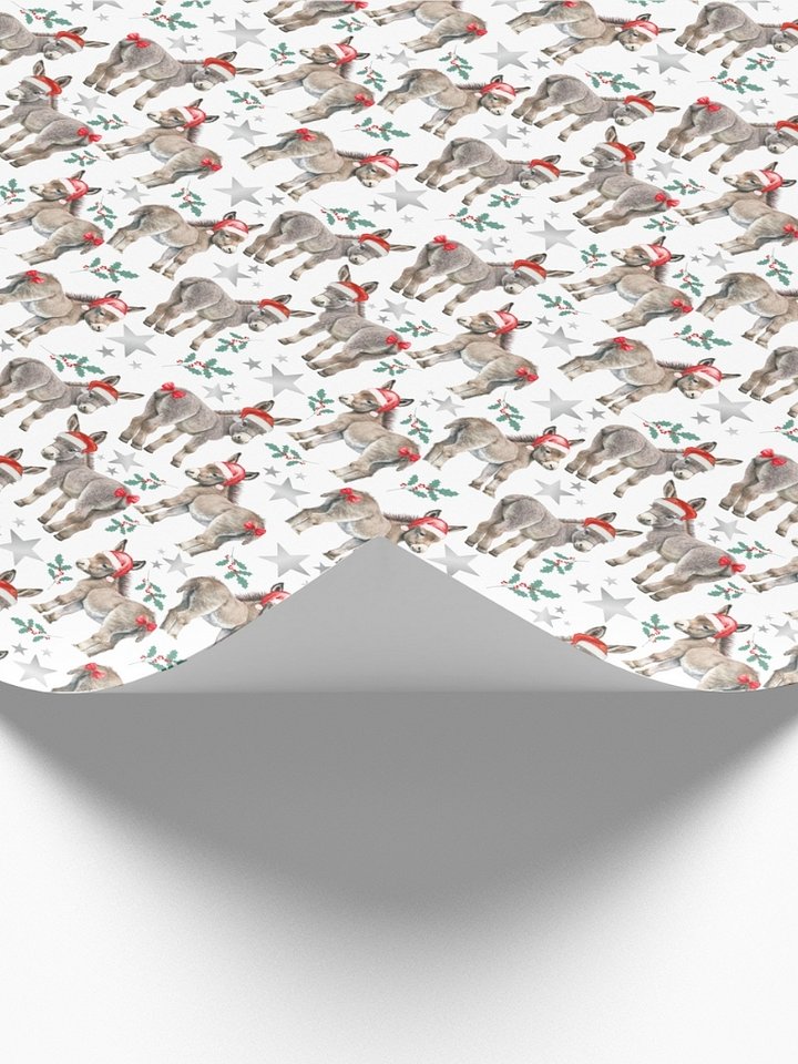 Donkeys Santa Hats Christmas Gift Wrapping Paper product image (2)