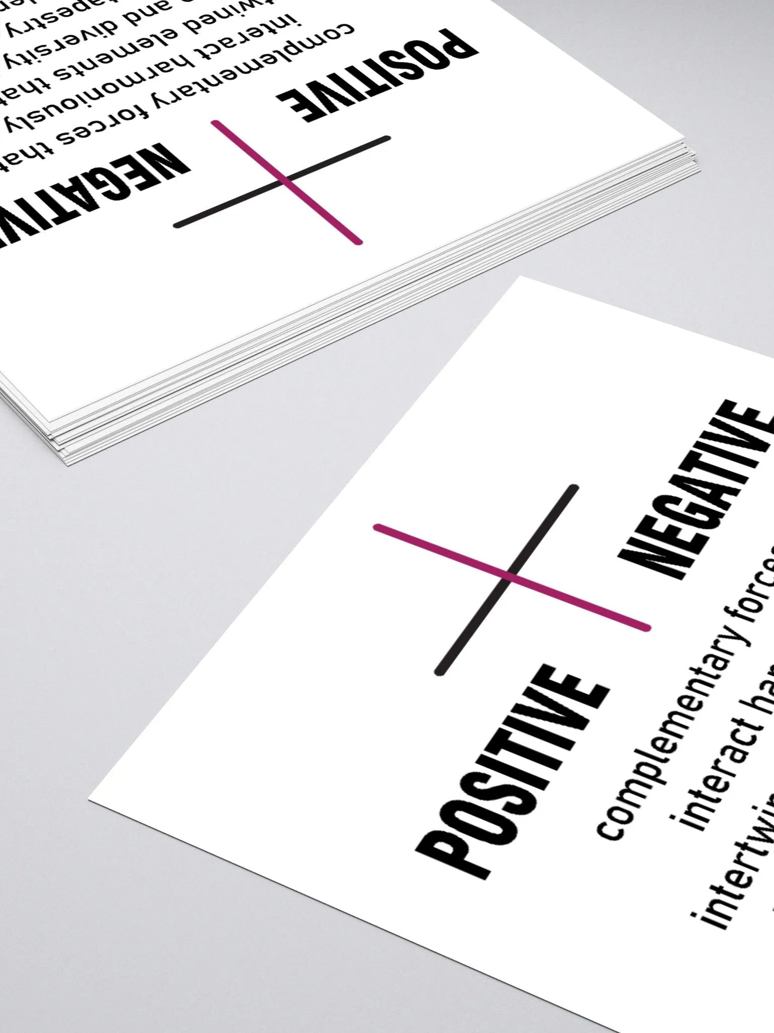 positive n negative Sticker - dark fuxia line product image (3)