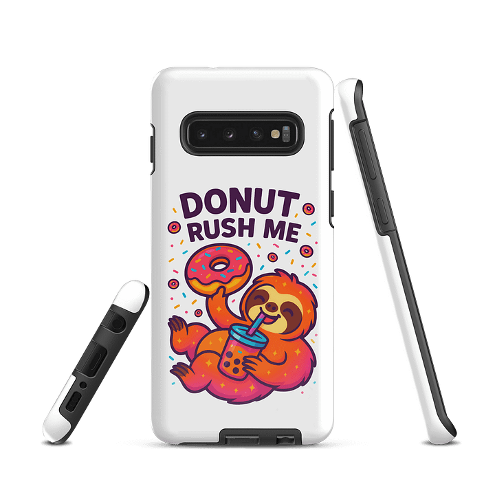 Donut Rush Me – Funny Sloth Samsung Case | Donut Lover Tough Phone Case – Sloths Having Snacks Collection product image (2)