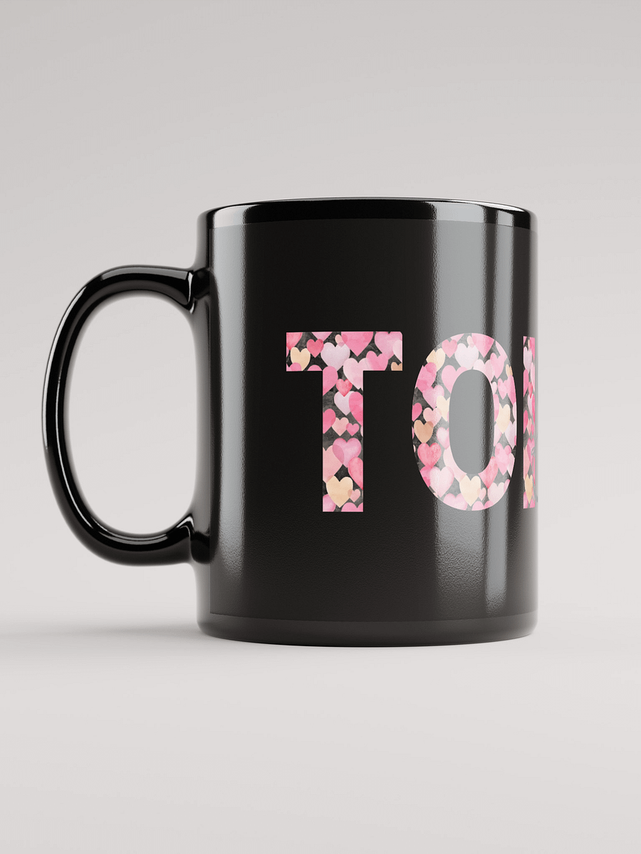 Mug Noir Toi et Moi - Décor Coeurs roses - Cadeau couple product image (6)