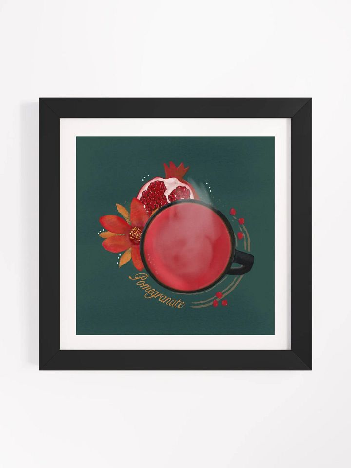 Pomegranate Herbal Tea Framed Poster - Green product image (2)
