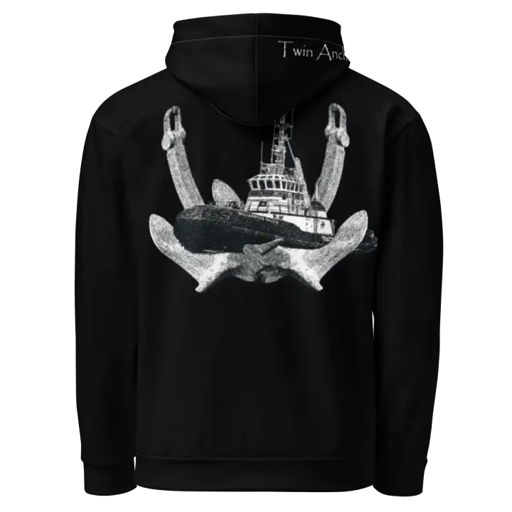 Black Twin Anchor Marco tug Hoodie product image (1)