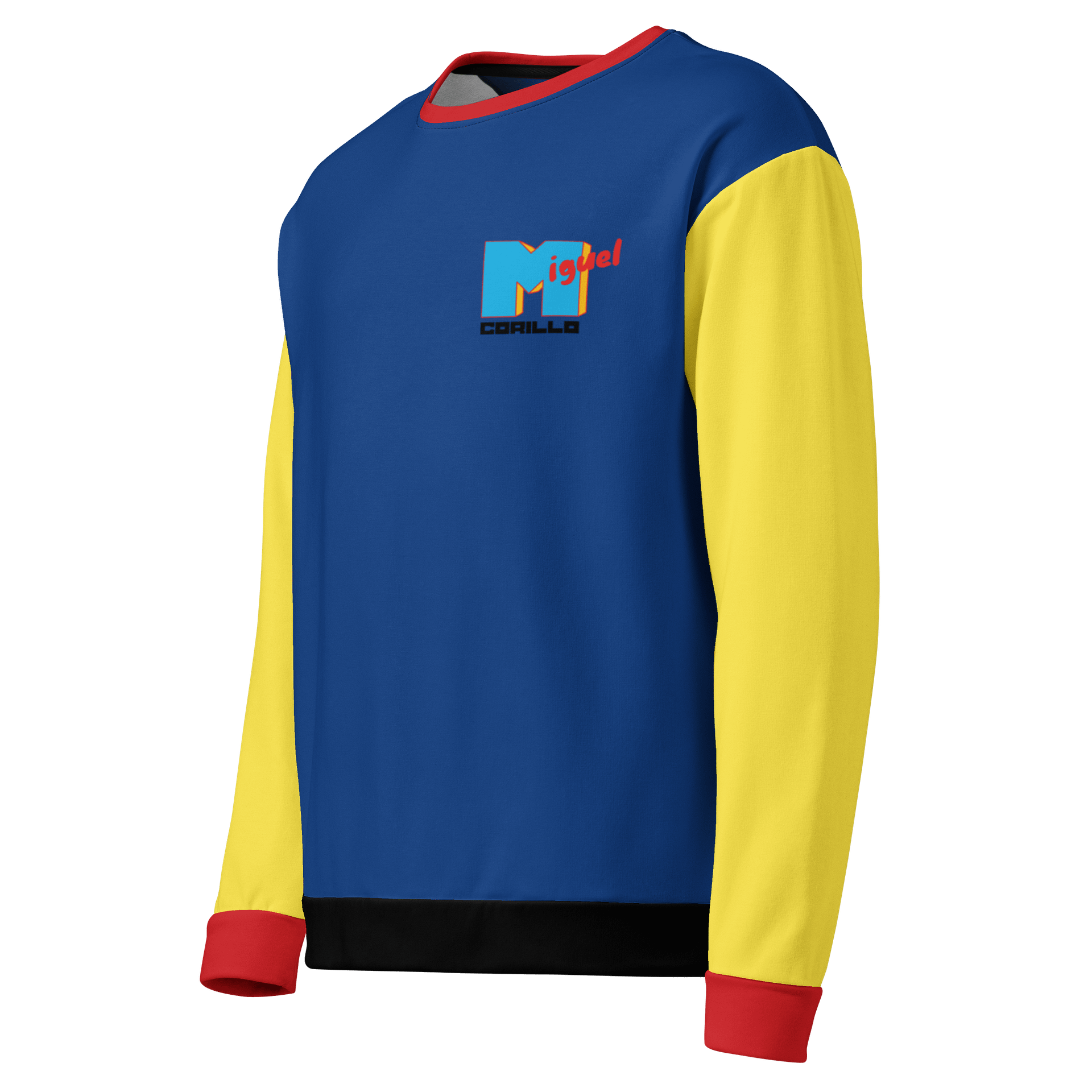 Retro Music Color Block Crewneck - Blue product image (3)