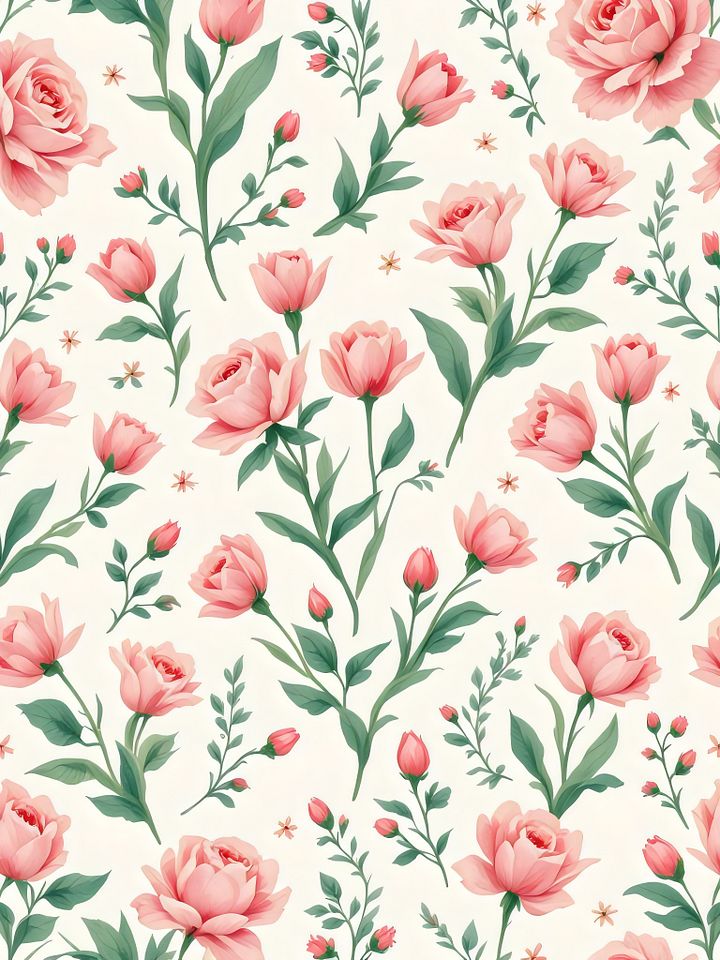 15 Pink Flowers Pattern wallpaper Clipart - Digital Collection for Creative Projects and Decor product image (2)