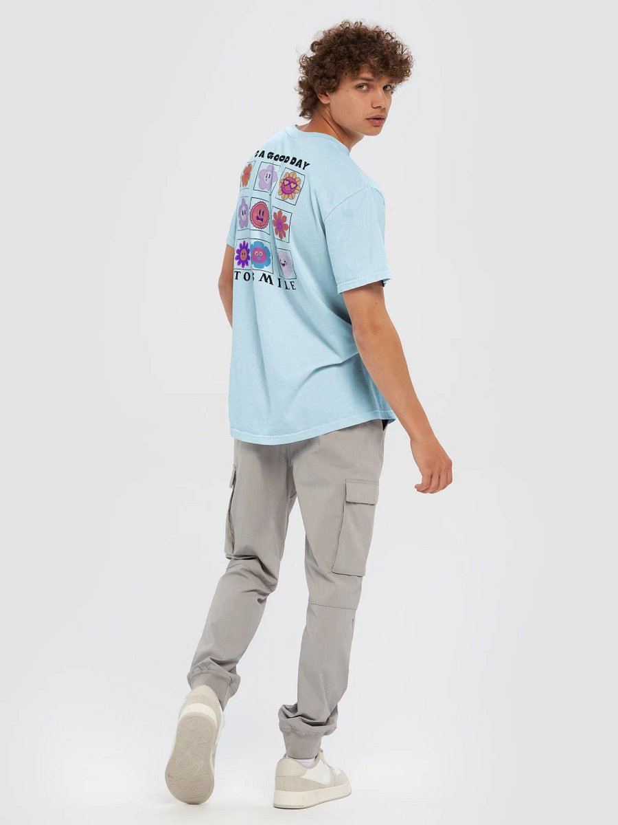 Bloom Buddies Cartoon Flower T-Shirt - Chambray product image (3)