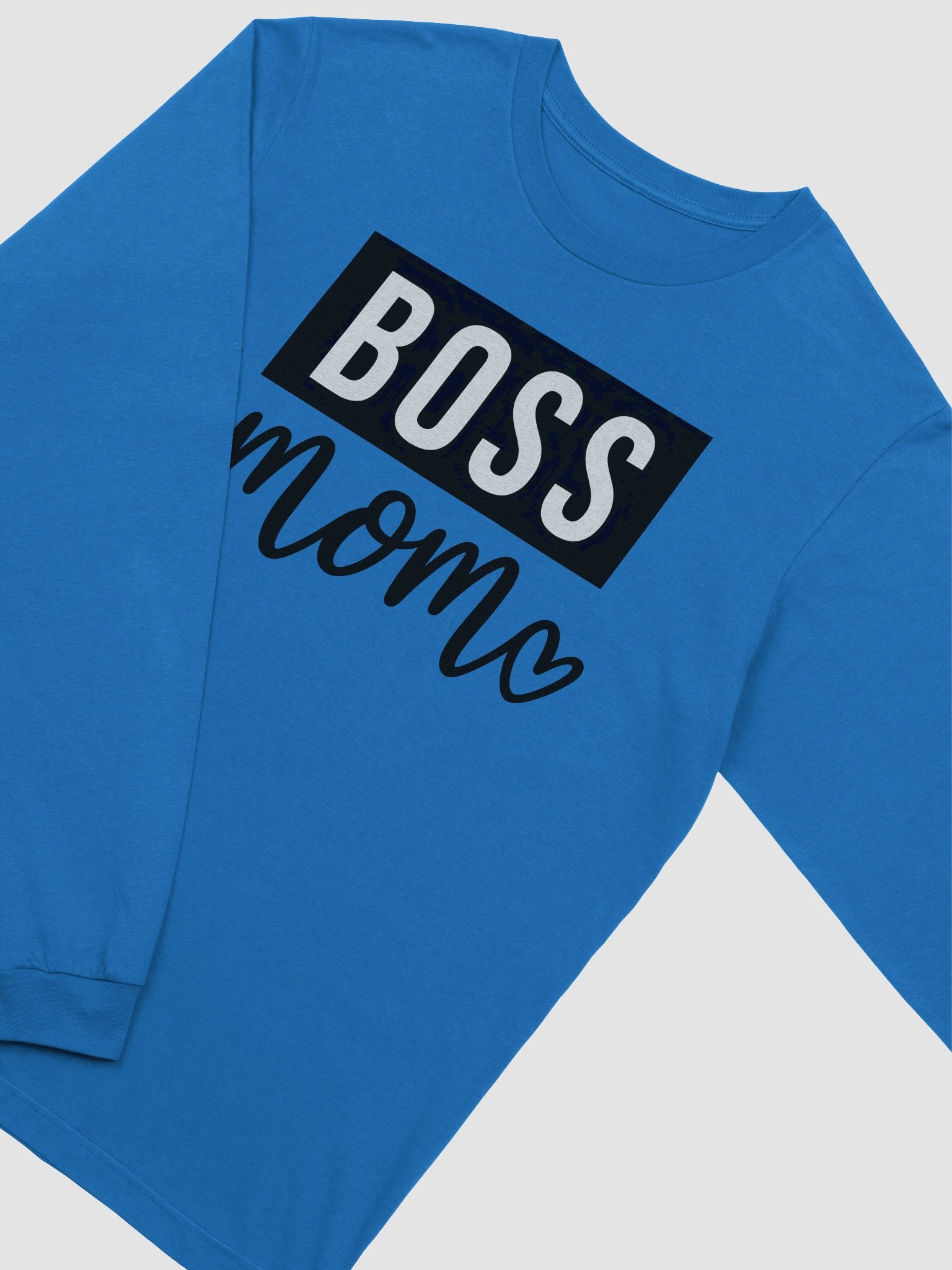 Boss Mom Long Sleeve Tee – Bold Minimalist Design with Heart Script for Powerful Moms product image (15)