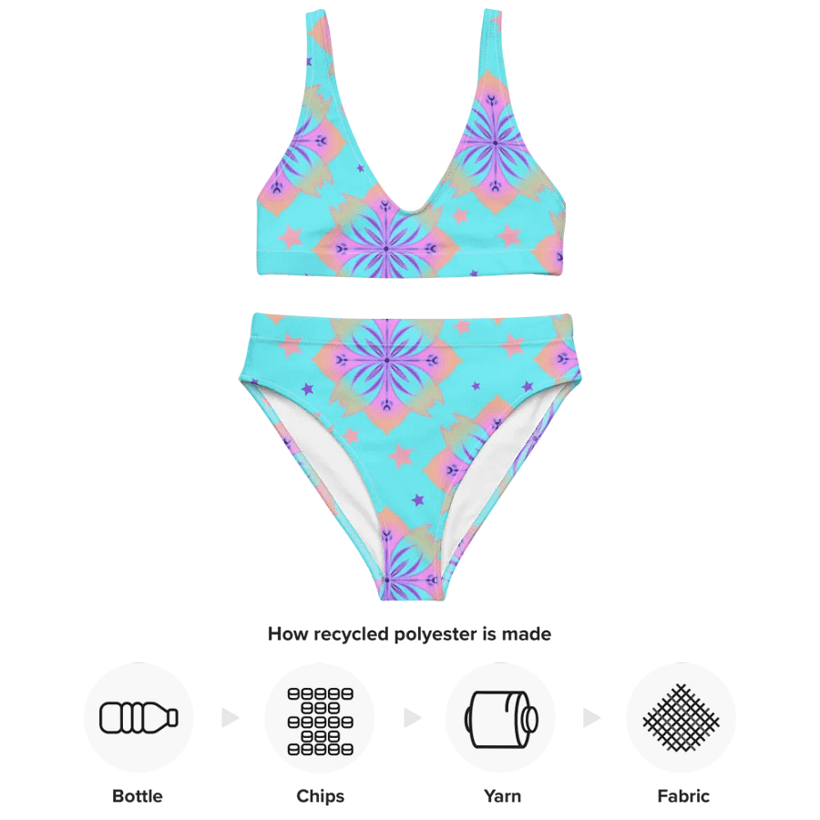 Pretty Pastel Bow Pattern High Waisted Bikini product image (4)
