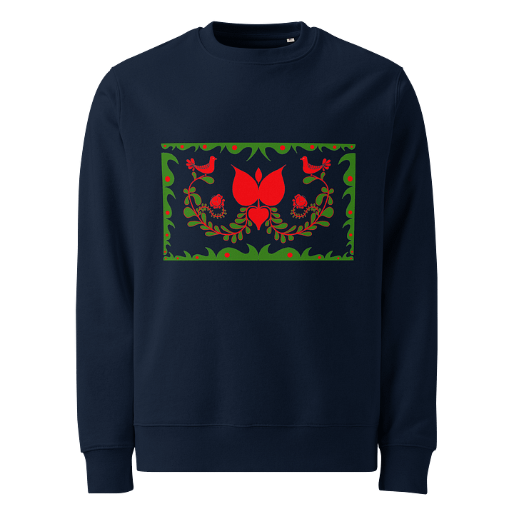 Hungarian Folk Art Deep Blues Organic Sweatshirt product image (1)