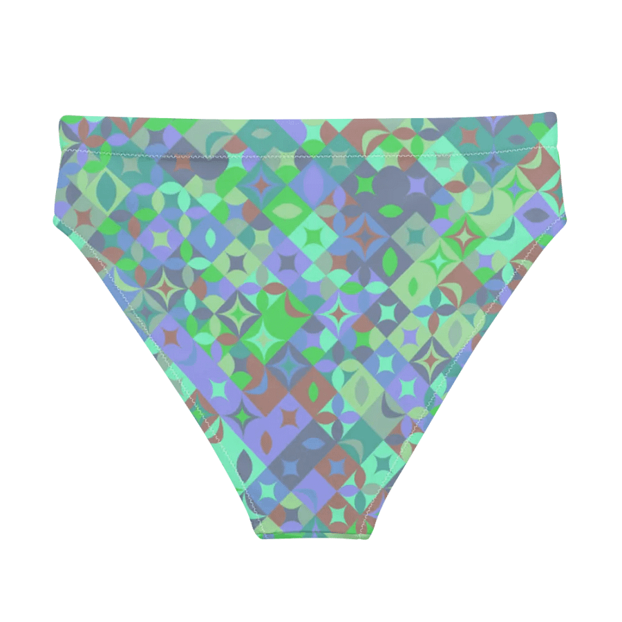 Colorful vector Pattern Design High Waisted Bikini Bottom - v11 product image (1)