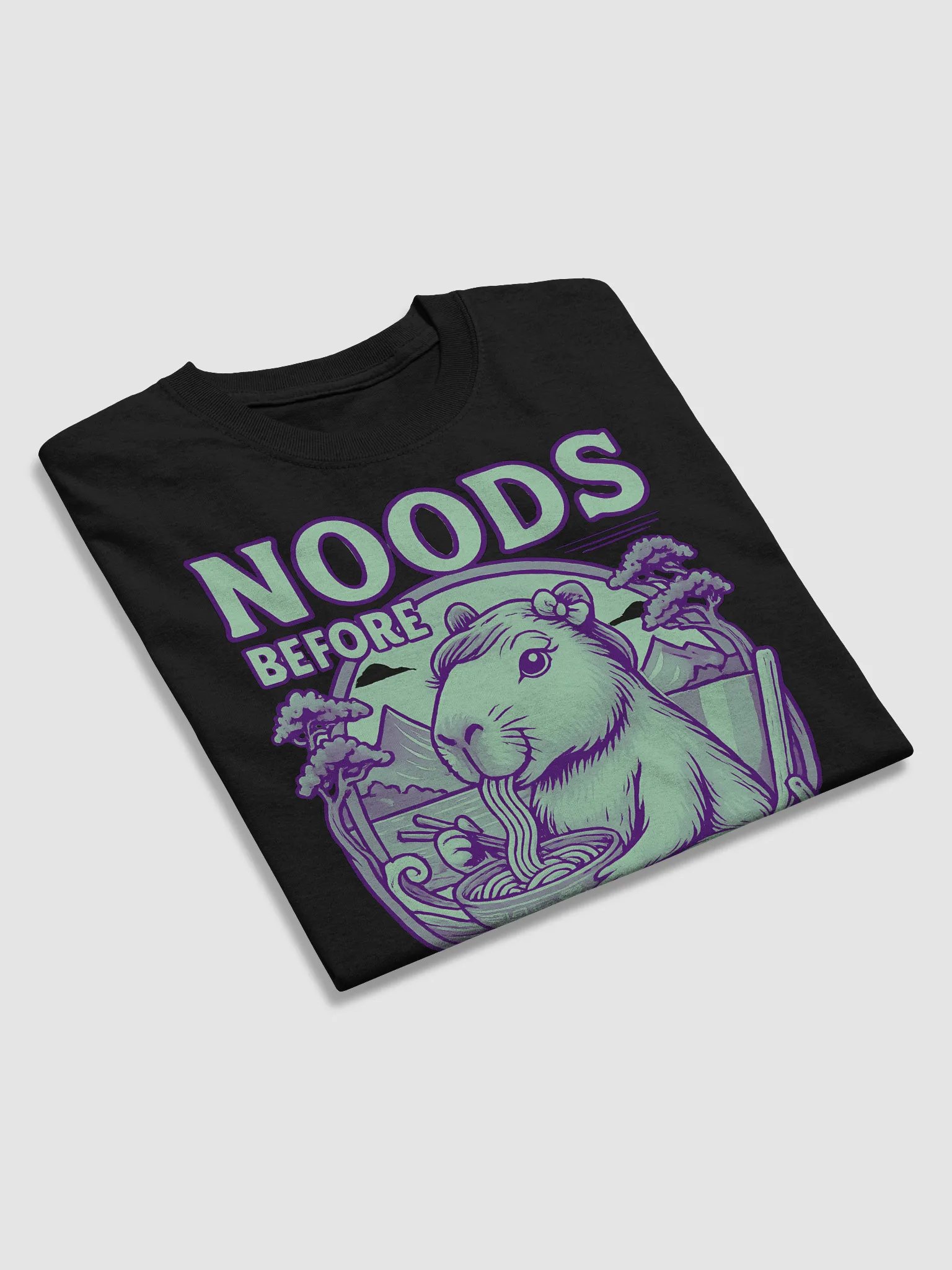 Capybara Noodle Time T-Shirt "NOODS BEFORE DUDES" product image (5)