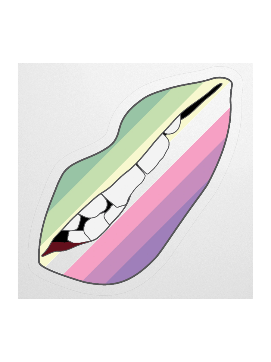 Genderfae Pride Flag Biting Lips Sticker product image (3)