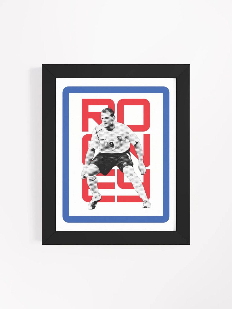 Wayne Rooney BW England Name Art Framed Print product image (2)