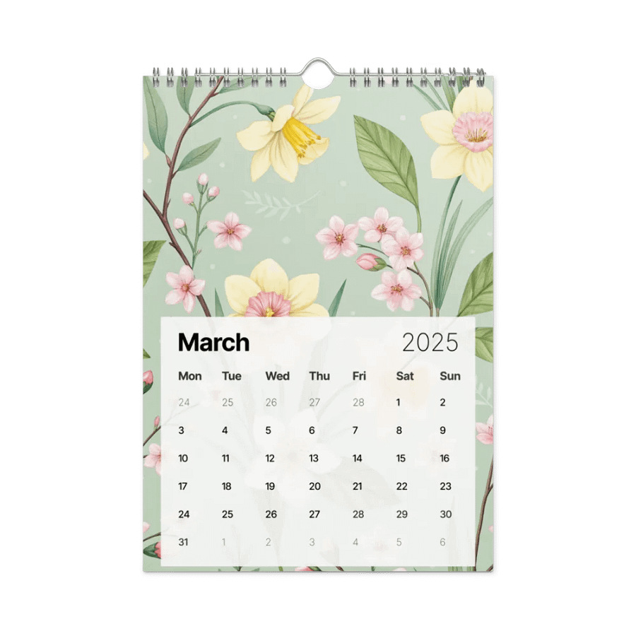 SEAMLESS FLORAL PATTERN WALL CALENDAR 2025 product image (9)