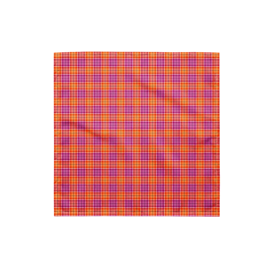 Bright Orange and Pink Plaid Bandana product image (4)