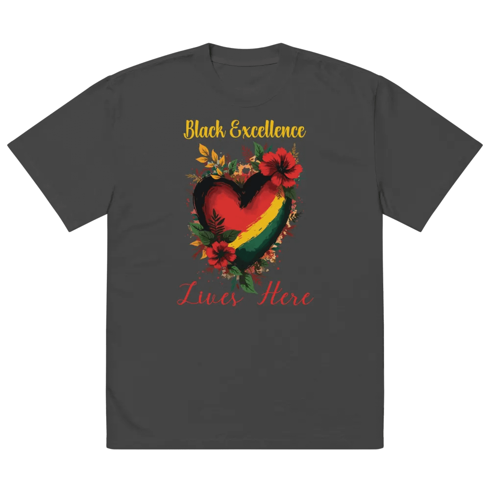 Black Excellence Lives Here Oversized T-Shirt product image (3)