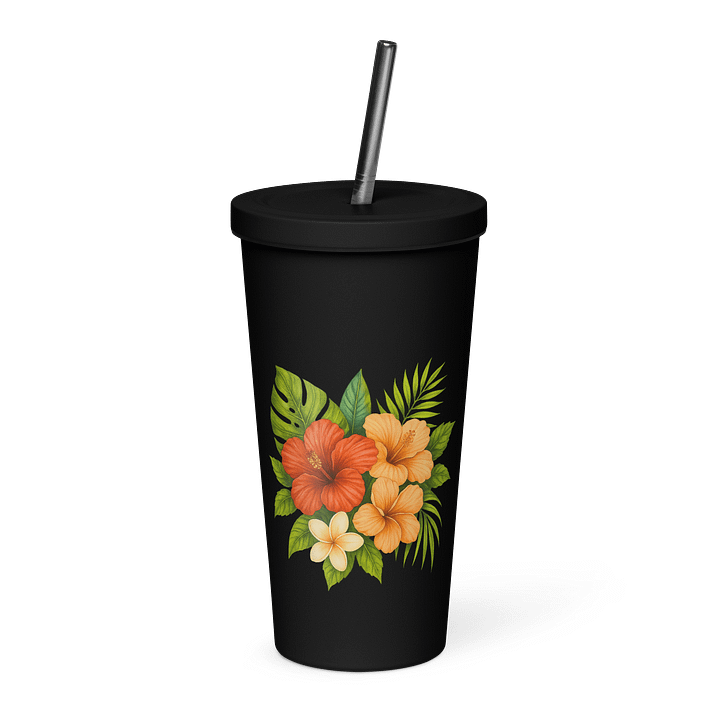 🌺 TropiChill™ Insulated Tumbler with Straw product image (1)
