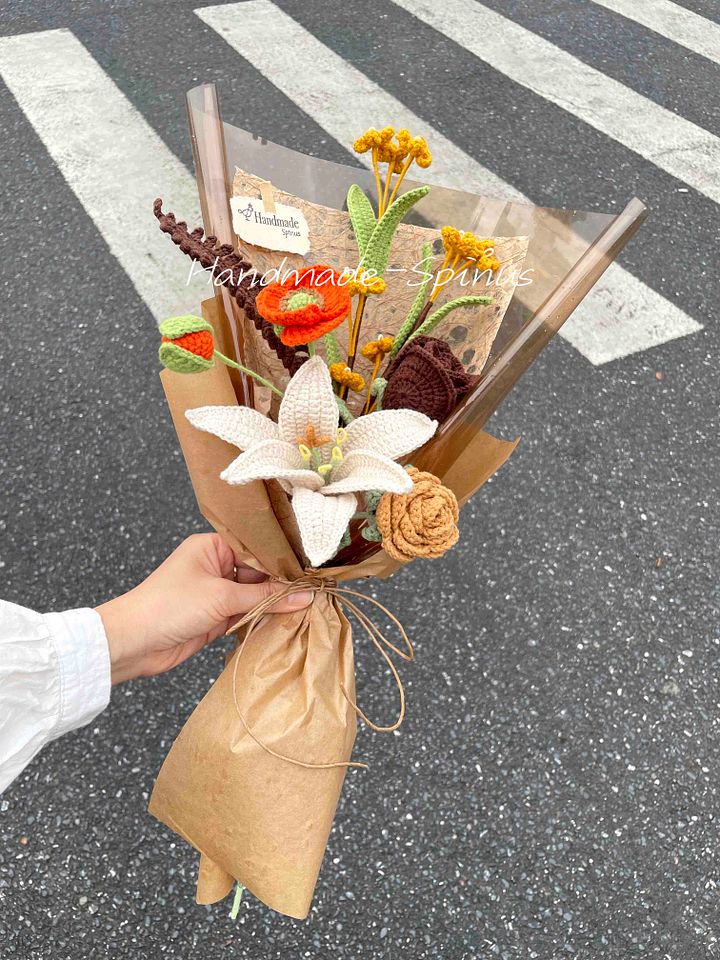 Orange Blossom Crochet Knit Bouquet product image (1)
