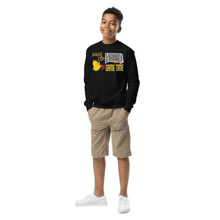 Soccer Cat (WAKE UP, It's GAME TIME) - Unisex Youth Sweatshirt product image (1)