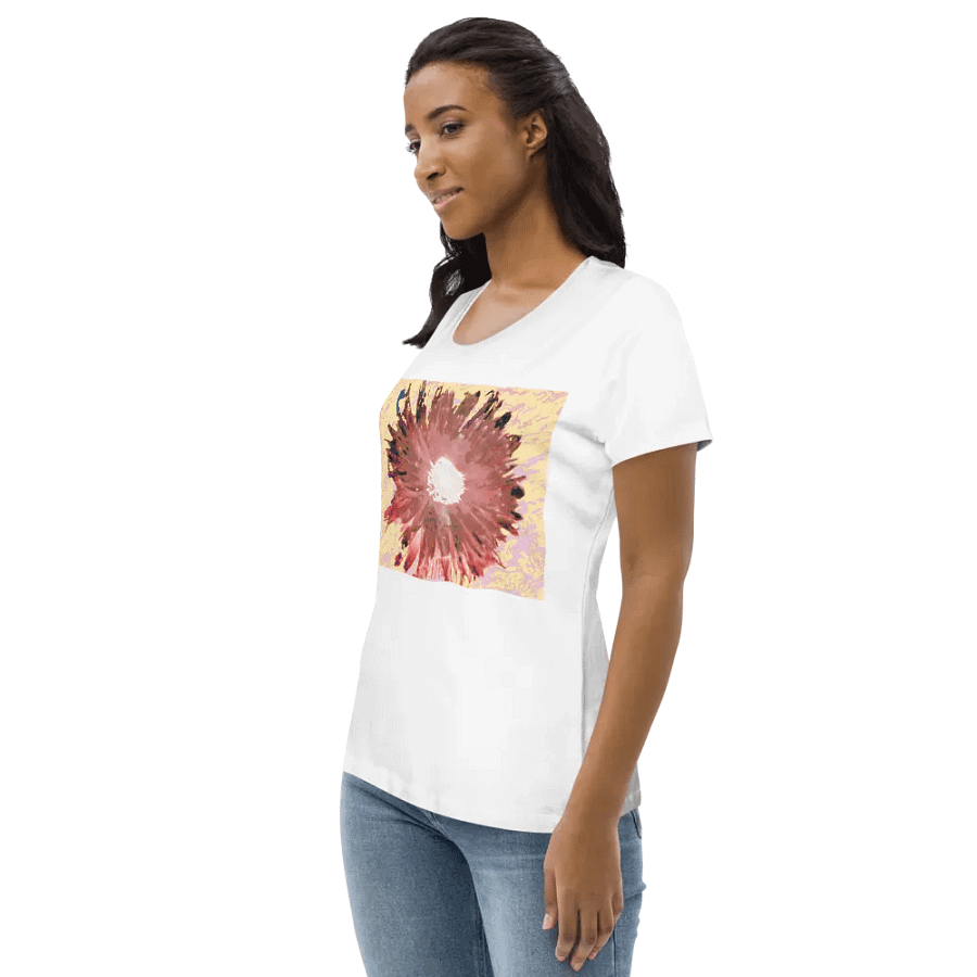 Abstract Pink Daisy Light on a Pink Patterned Background Women's T Shirt product image (5)