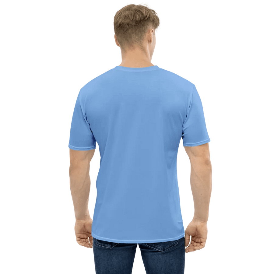Plain Light Blue True Summer Men's Crewneck Polyester Heavyweight Premium T-Shirt by Treasure Pie product image (3)