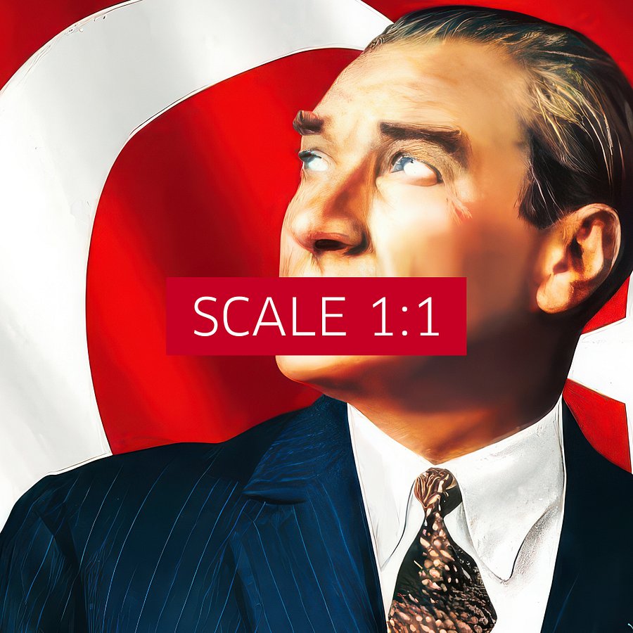 Ataturk Poster with border, Turkey art — Mustafa Kemal Ataturk print product image (6)