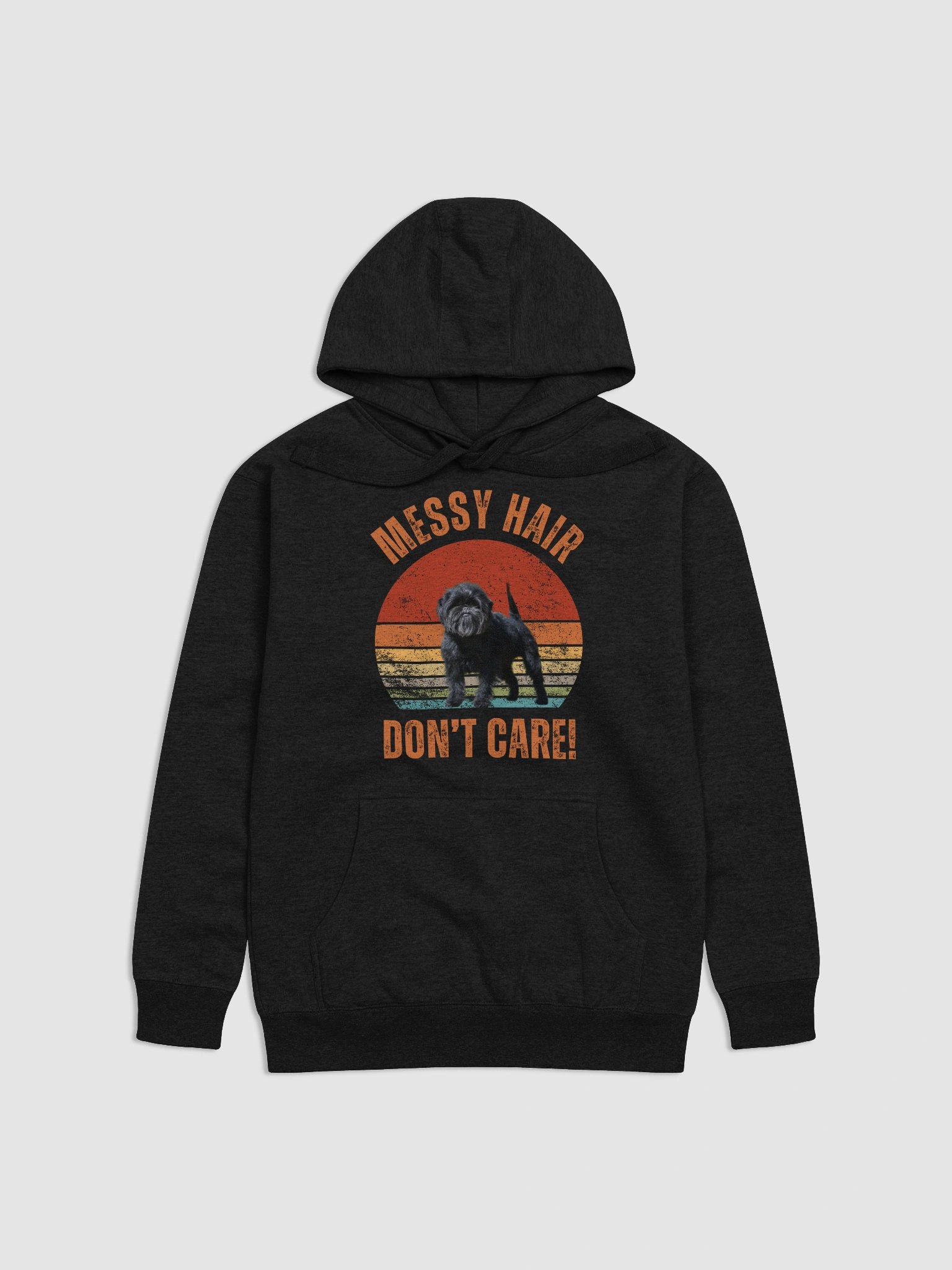 Retro 'Messy Hair, Don't Care!' Affenpinscher Hoodie product image (1)