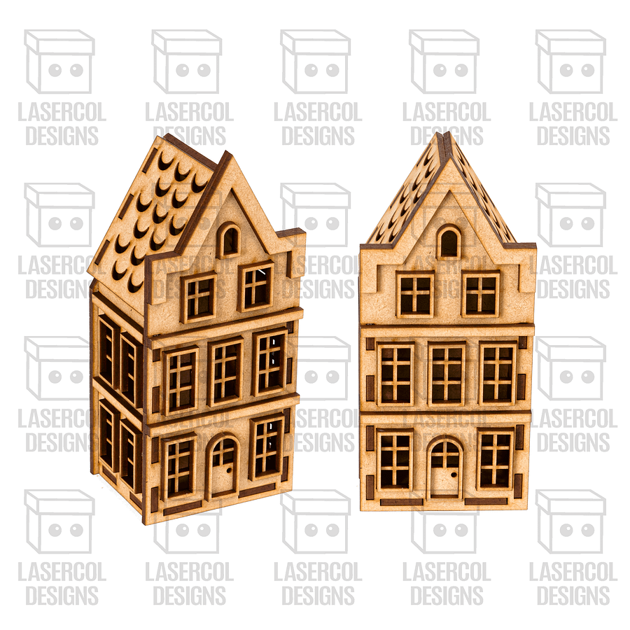 Christmas Houses Set 1 (5 Styles) - Laser Cut Files product image (6)