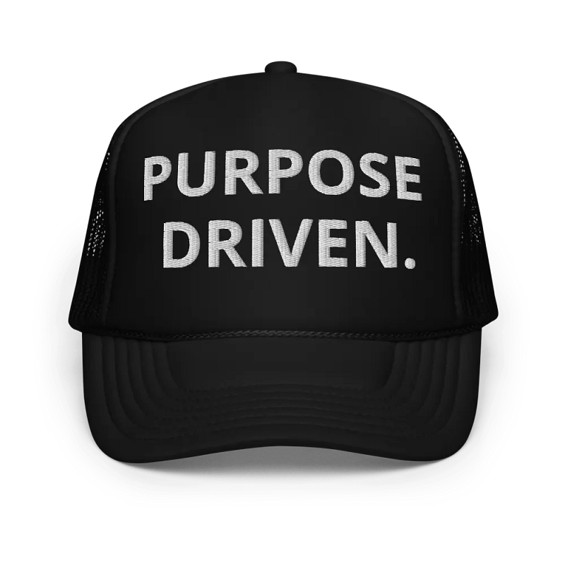 PURPOSE DRIVEN TRUCKER HAT (BLACK)
