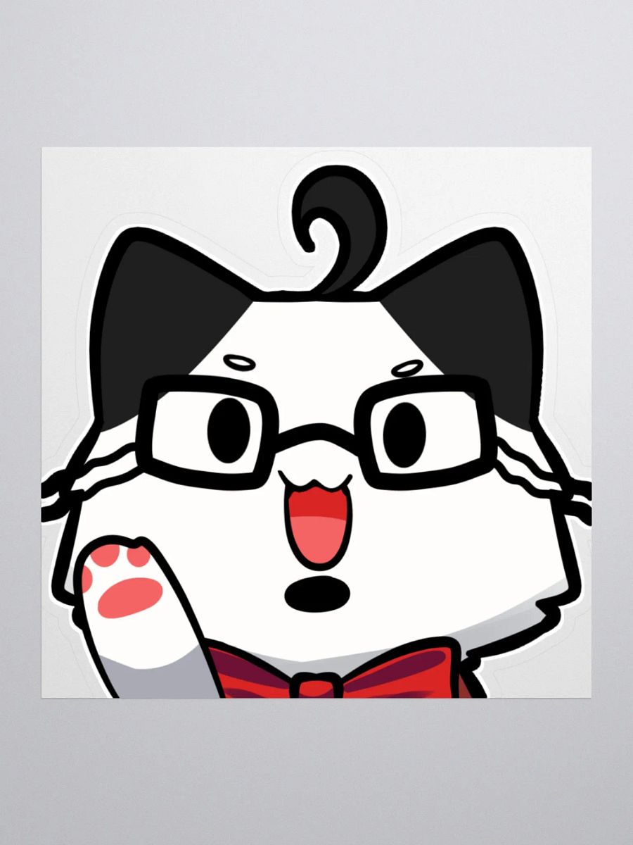 JPAG_Grey cat Hi emote sticker product image (1)