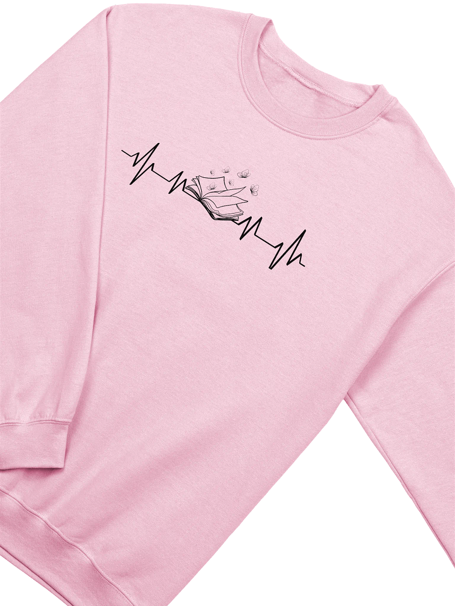 Book Lovers Heartbeat Line Crewneck Sweatshirt product image (2)