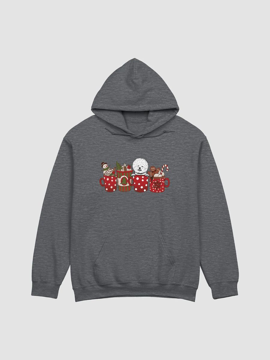 Cute Bichon Frise in a Christmas Cup Hooded Sweatshirt | Funny Christmas Pup in a Cup product image (4)