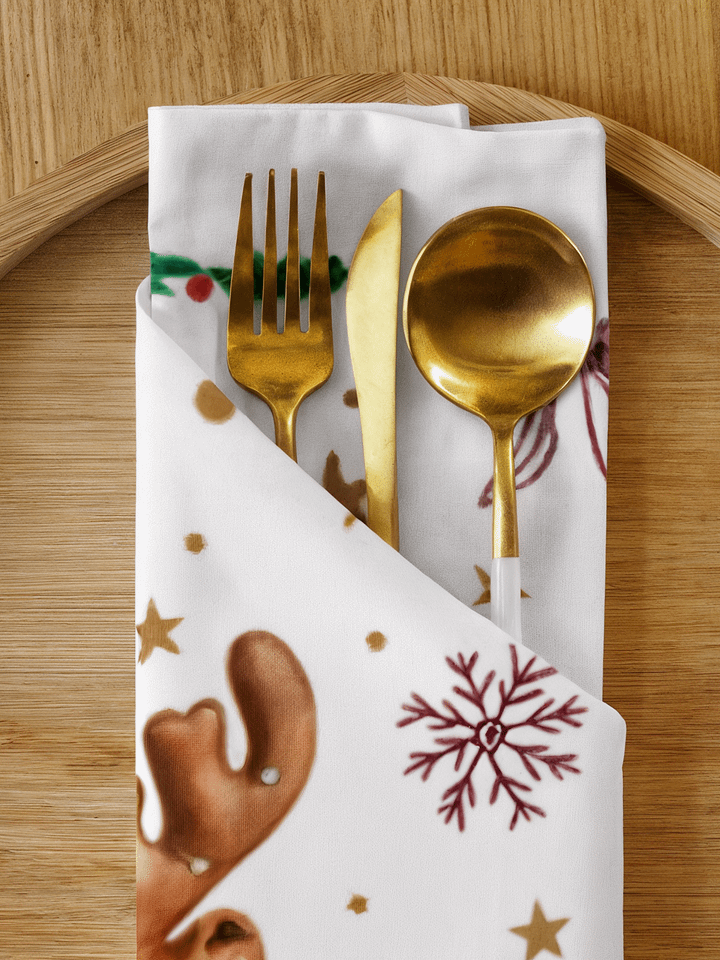 MERRY PAWLIDAYS! / CUSTOM PET PHOTO NAPKINS / REUSABLE / SET OF 4 product image (1)