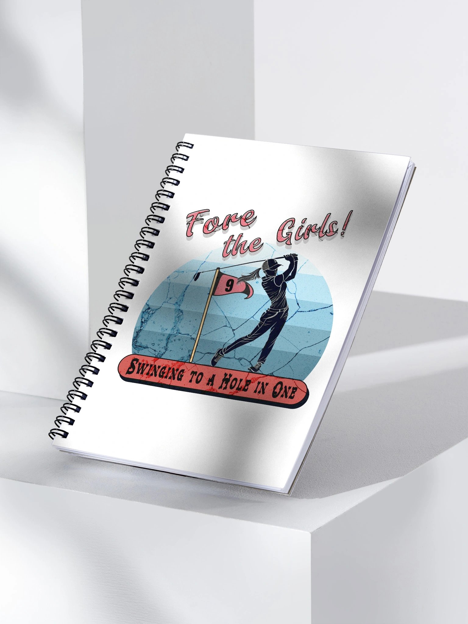 Fore The Girls Swinging To A Hole In One Golfing Swing Spiral Notebook product image (3)