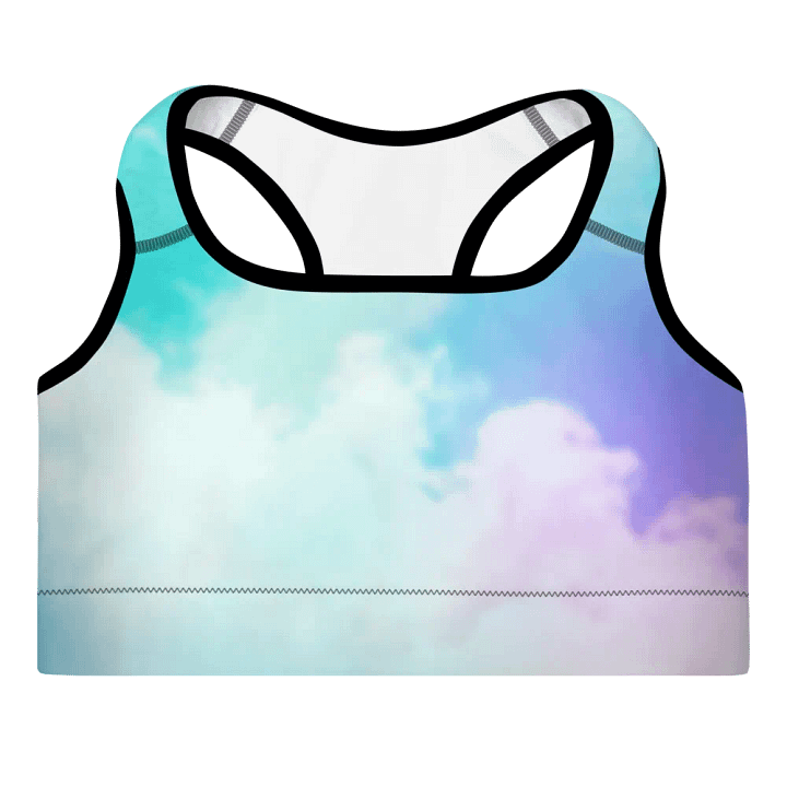 Blur cloud rainbow Design Padded Sports Bra - v2 product image (2)