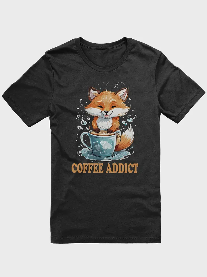 Coffee Addict Funny T-Shirt - Cute Fox Holding Coffee Cup - Perfect for Coffee Lovers product image (1)