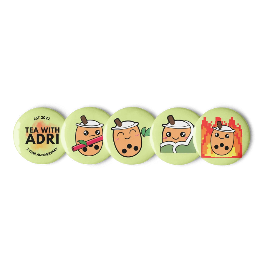 *COLLECTIBLE* Boba Moods Pin Buttons - 2 Year Anniversary product image (1)