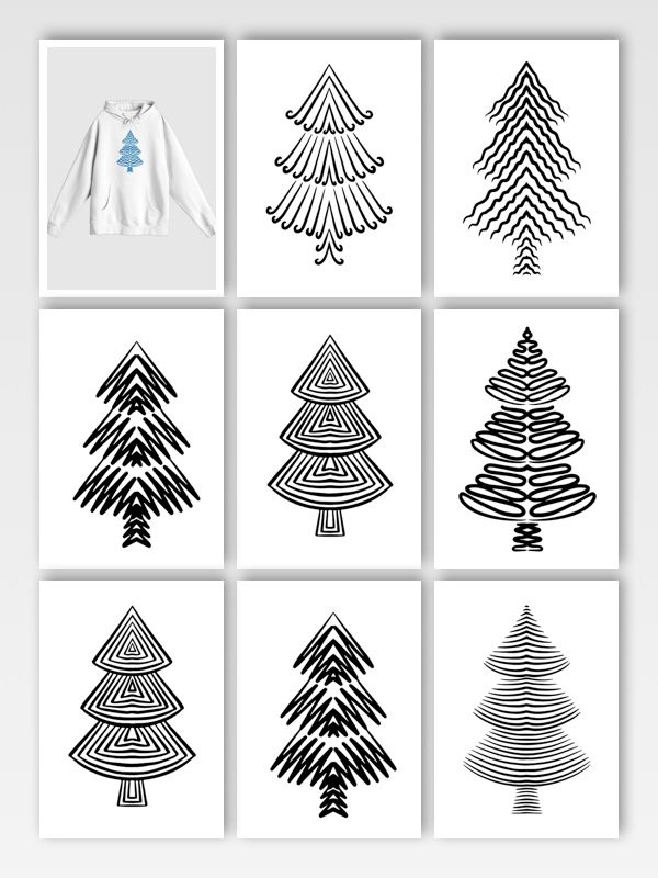 READY TO PRINT CHRISTMAS TREE VECTOR ART TO PRINT ON T-SHIRTS AND HOODIES product image (1)