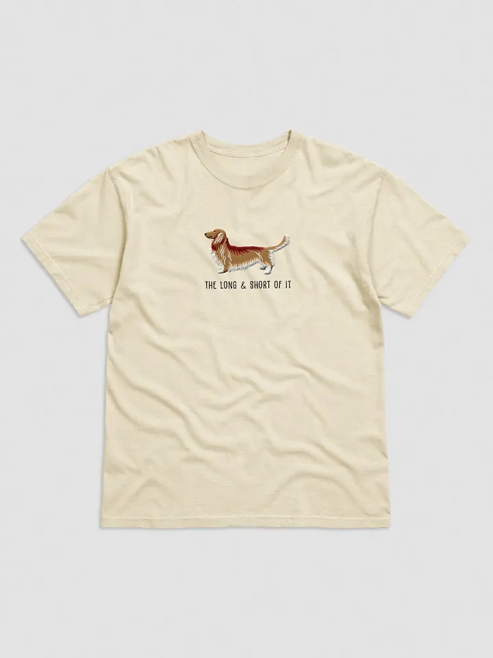 The Long & Short of It T-Shirt(Embroidered) of a Longhaired Dachshund(Fawn) product image (33)