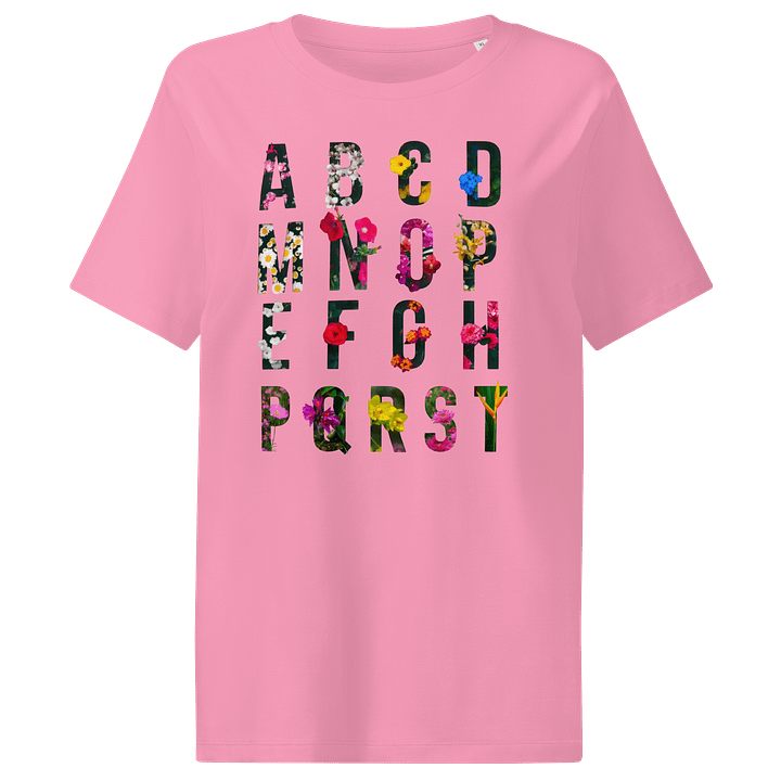 Women's Organic Ribbed Neck T-Shirt Flower Alphabet product image (1)