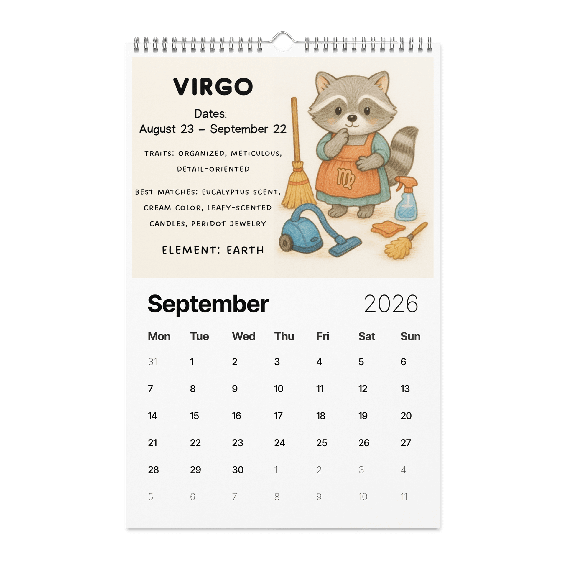 2026 Zodiac Animal Wall Calendar product image (10)
